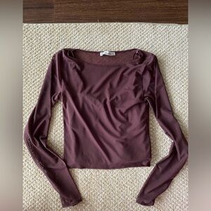 Women's Long Sleeve Top in Brown